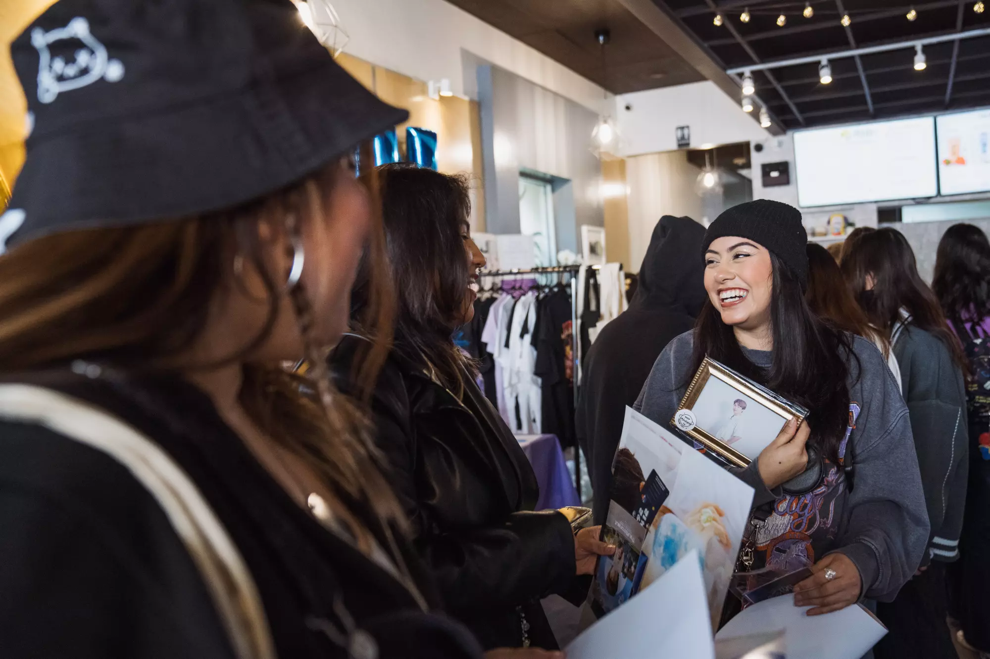 K-Pop fans at a cupsleeve event