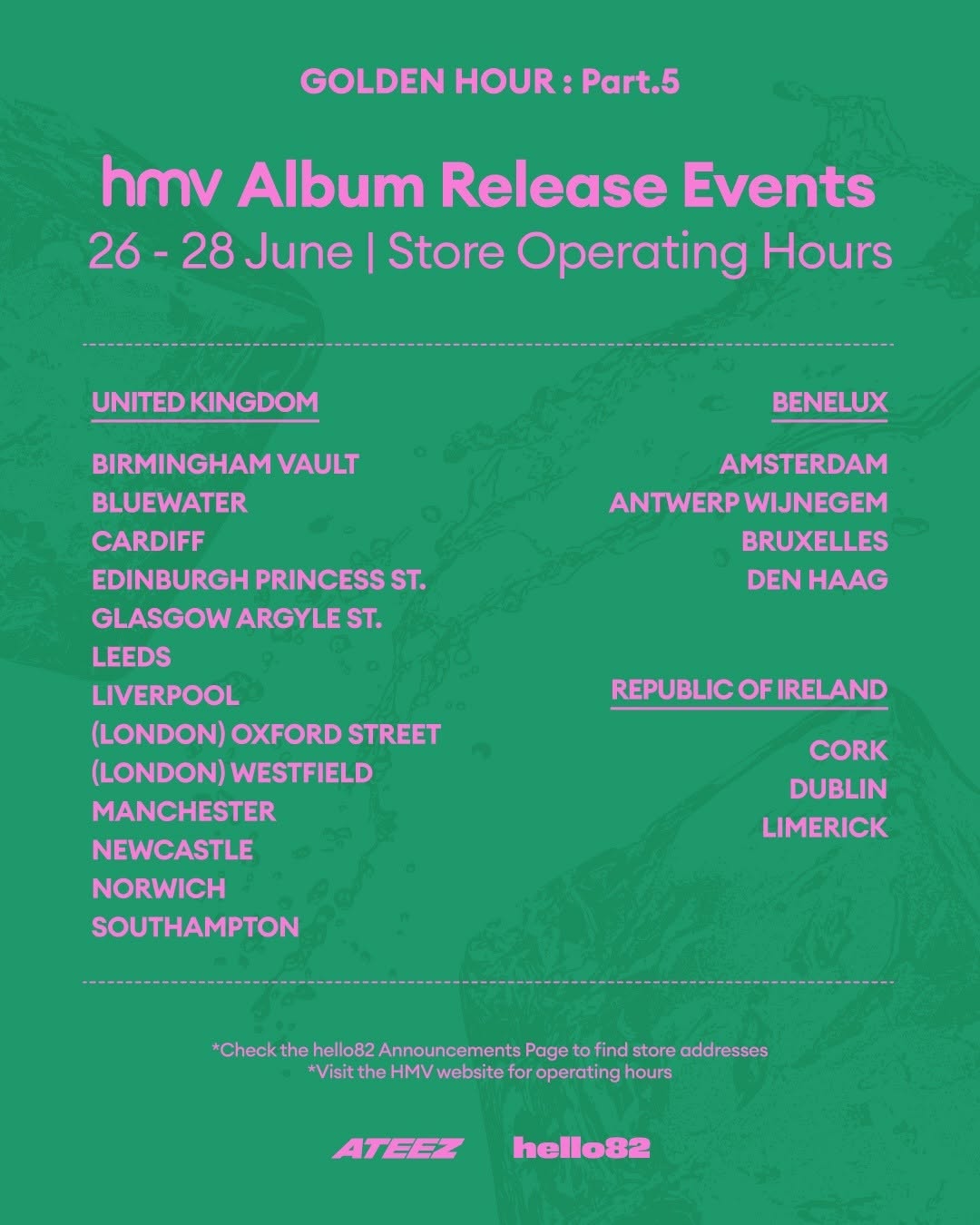 ATEEZ EUROPE/UK POP-UP & Album Release Events – Multiple Cities