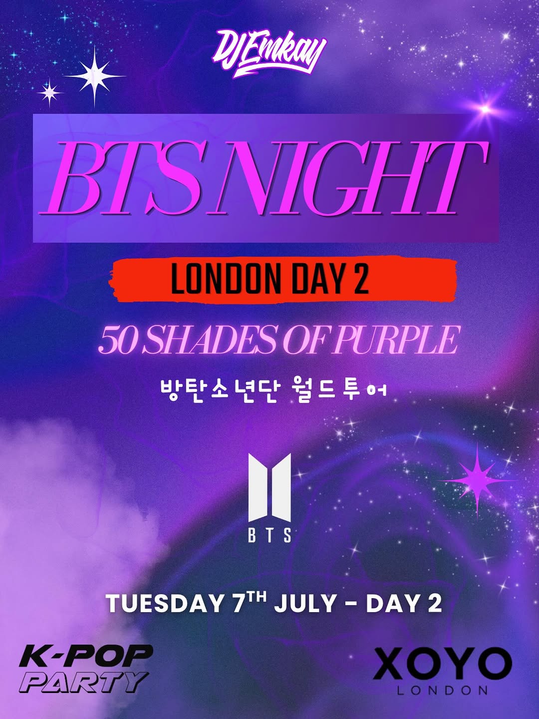 BTS NIGHT - 50 SHADES OF PURPLE – London, 7 July 2026 | K-Pop Tracker