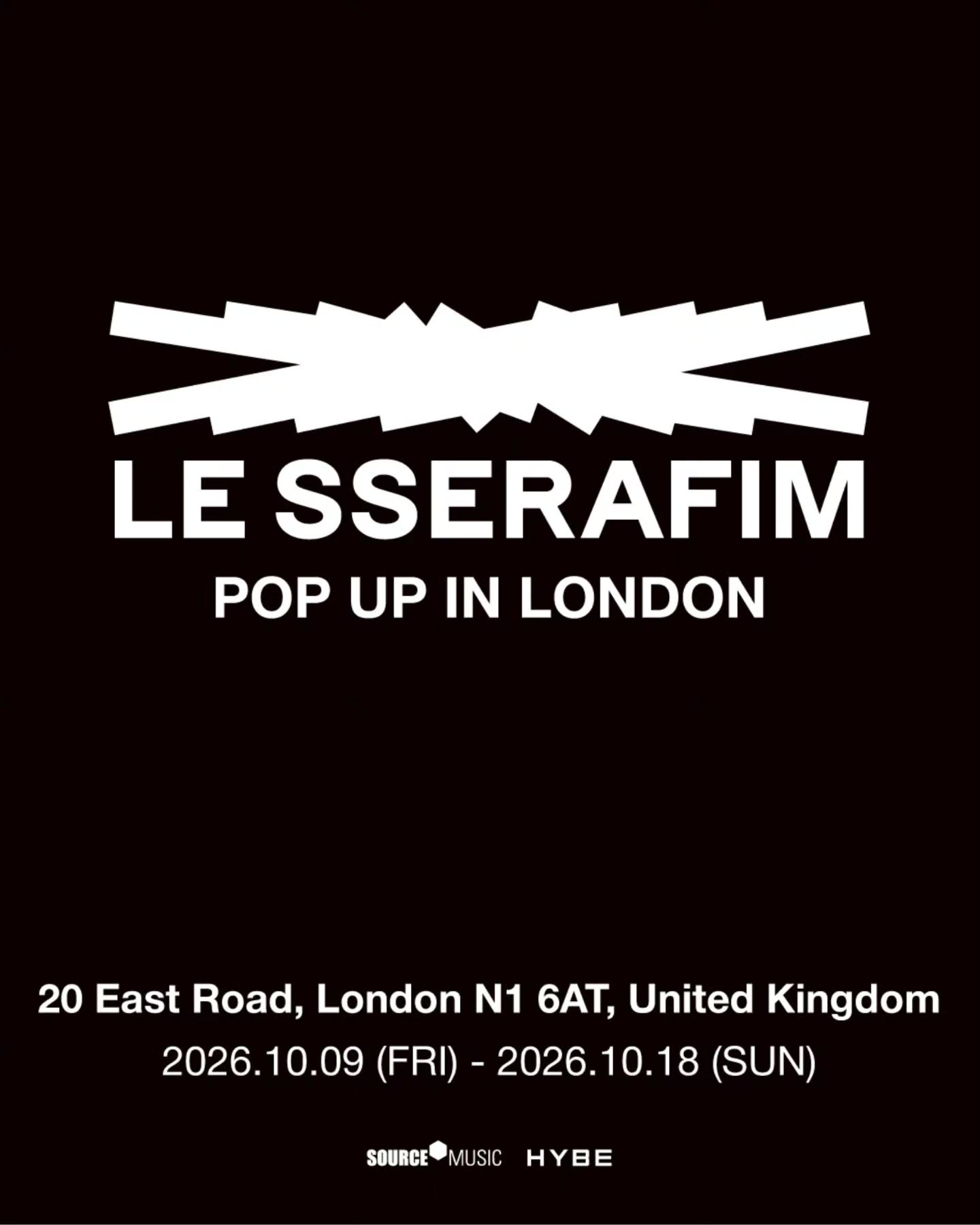 LE SSERAFIM Pop-Up In London – London, 9 – 18 October 2026 | Kpop Tracker