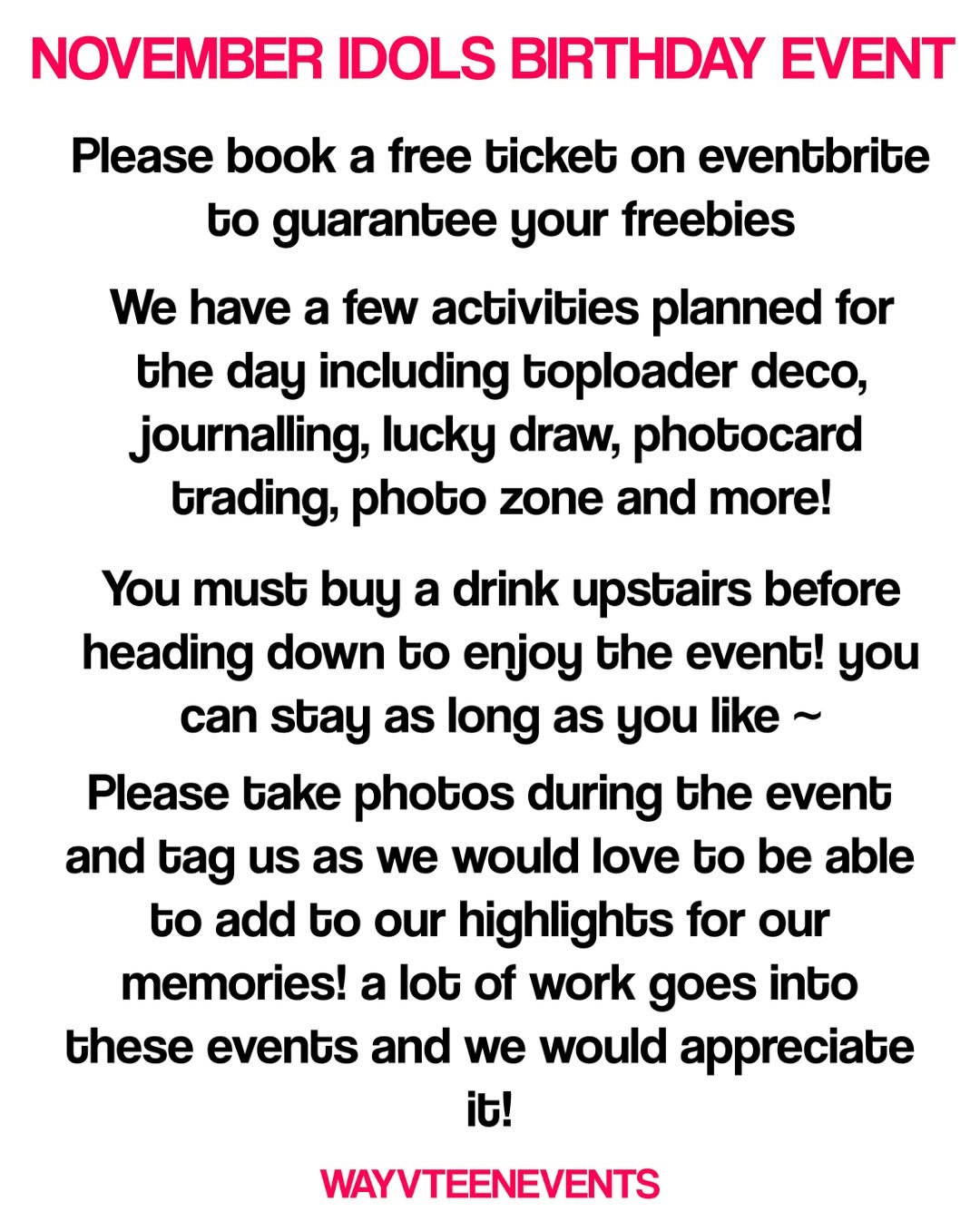 NOVEMBER IDOLS BIRTHDAY EVENT - Image 2