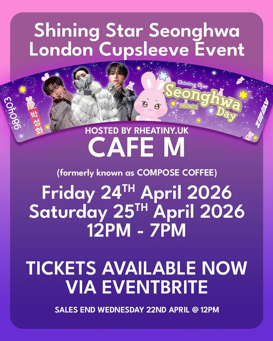 Shining Star Seonghwa London Cupsleeve Event
