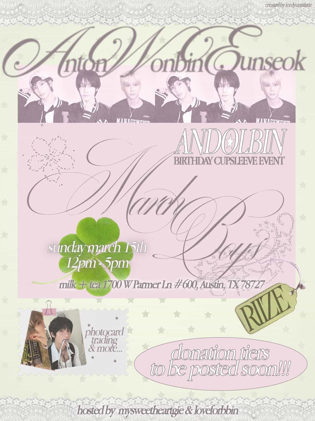 ANDOLBIN March Boys cupsleeve event