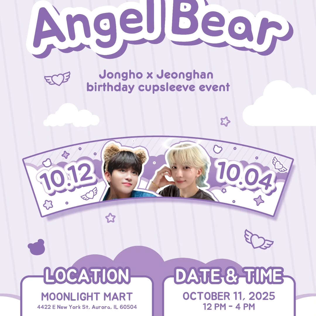 Angel Bear: Jongho x Jeonghan Birthday Cupsleeve Event & K-pop Vendor Market - Image 2