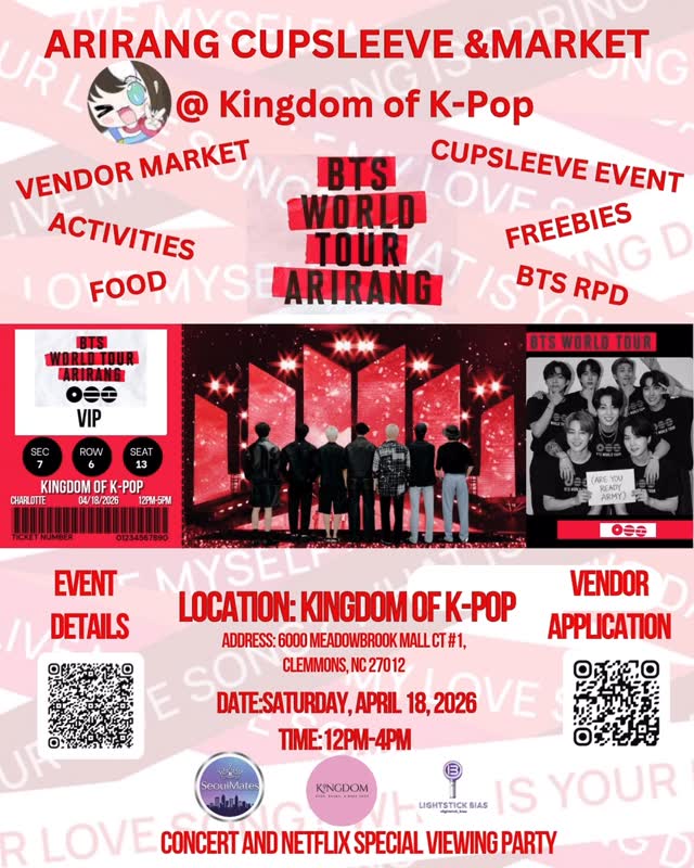 ARIRANG BTS WORLD TOUR CONCERT VIEWING PARTY & MARKET