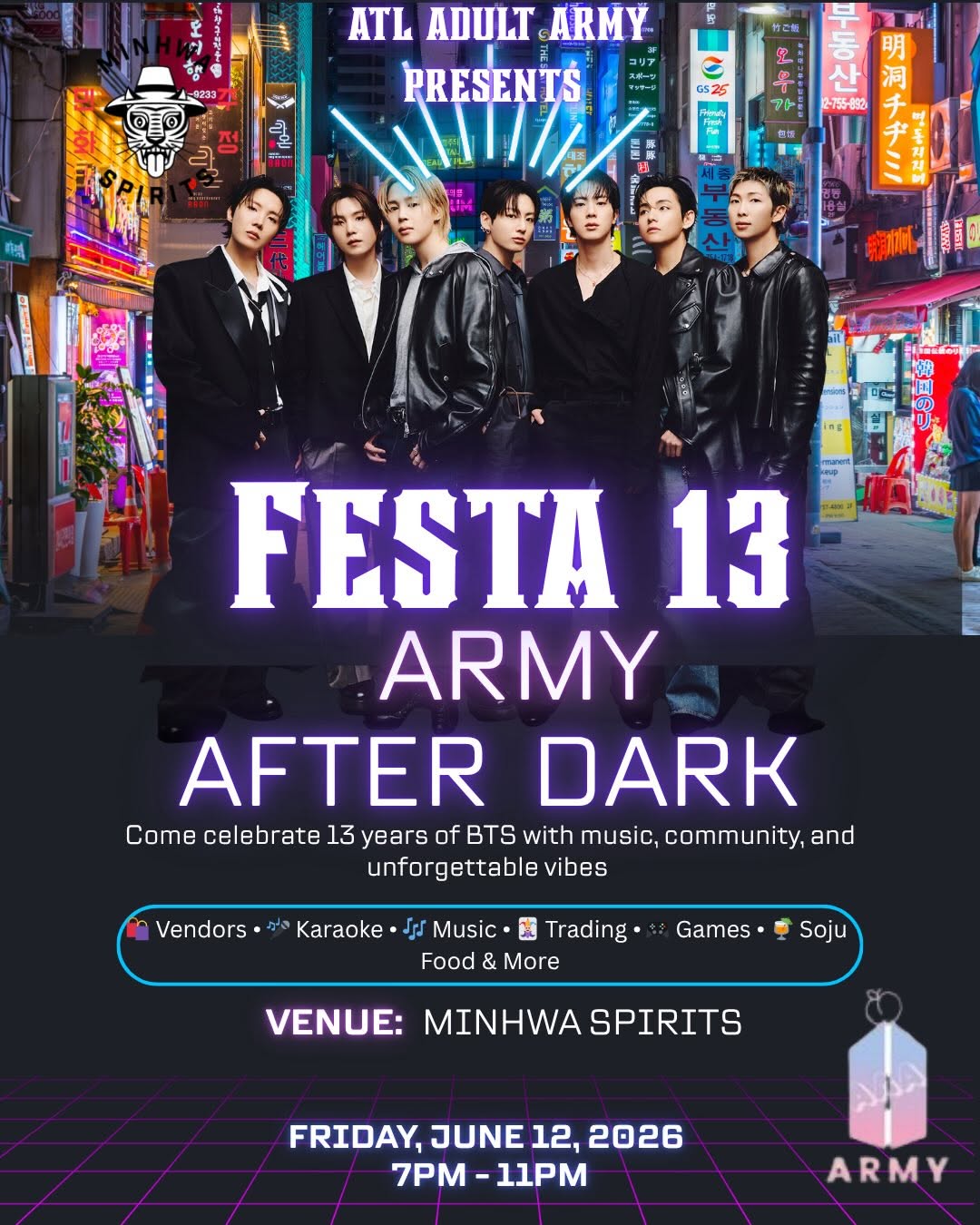 ARMY After Dark: Festa 13 – Doraville, June 12, 2026 | K-Pop Tracker