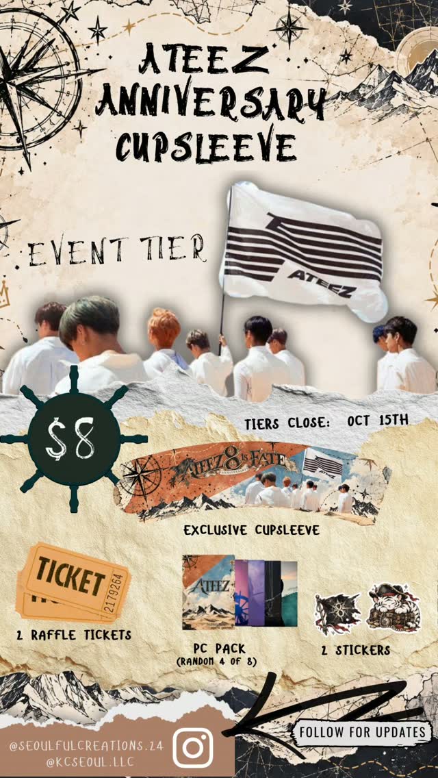 ATEEZ 8th Anniversary Cupsleeve – Kansas City, October 24, 2026