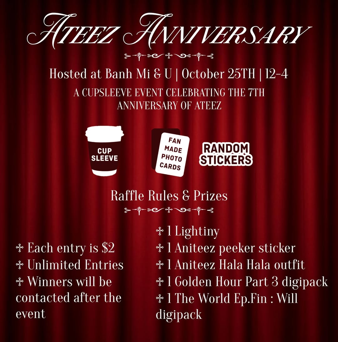 ATEEZ ANNIVERSARY Cupsleeve Event - Image 1