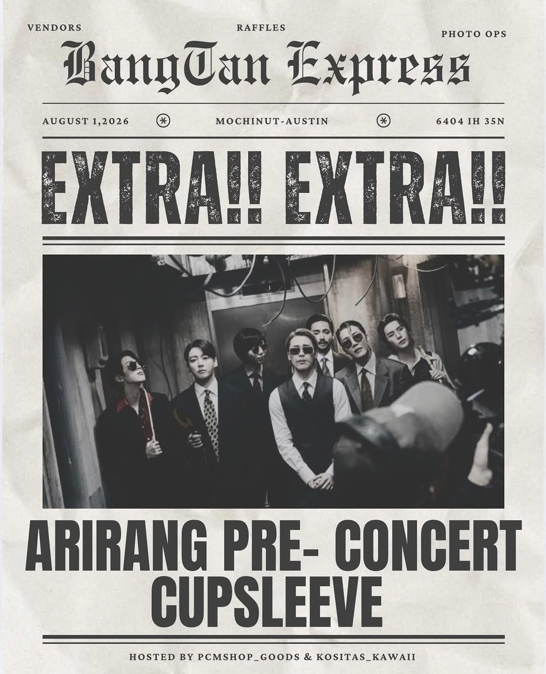 BTS Arirang Pre-Concert Cupsleeve