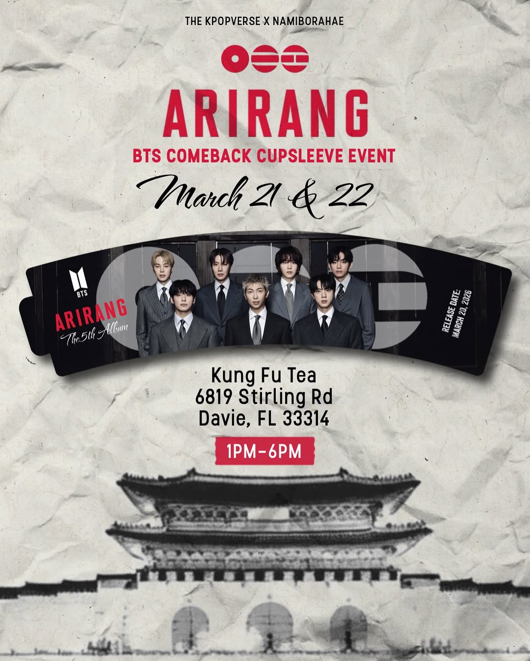 BTS ARIRANG Album Celebration Cupsleeve Event