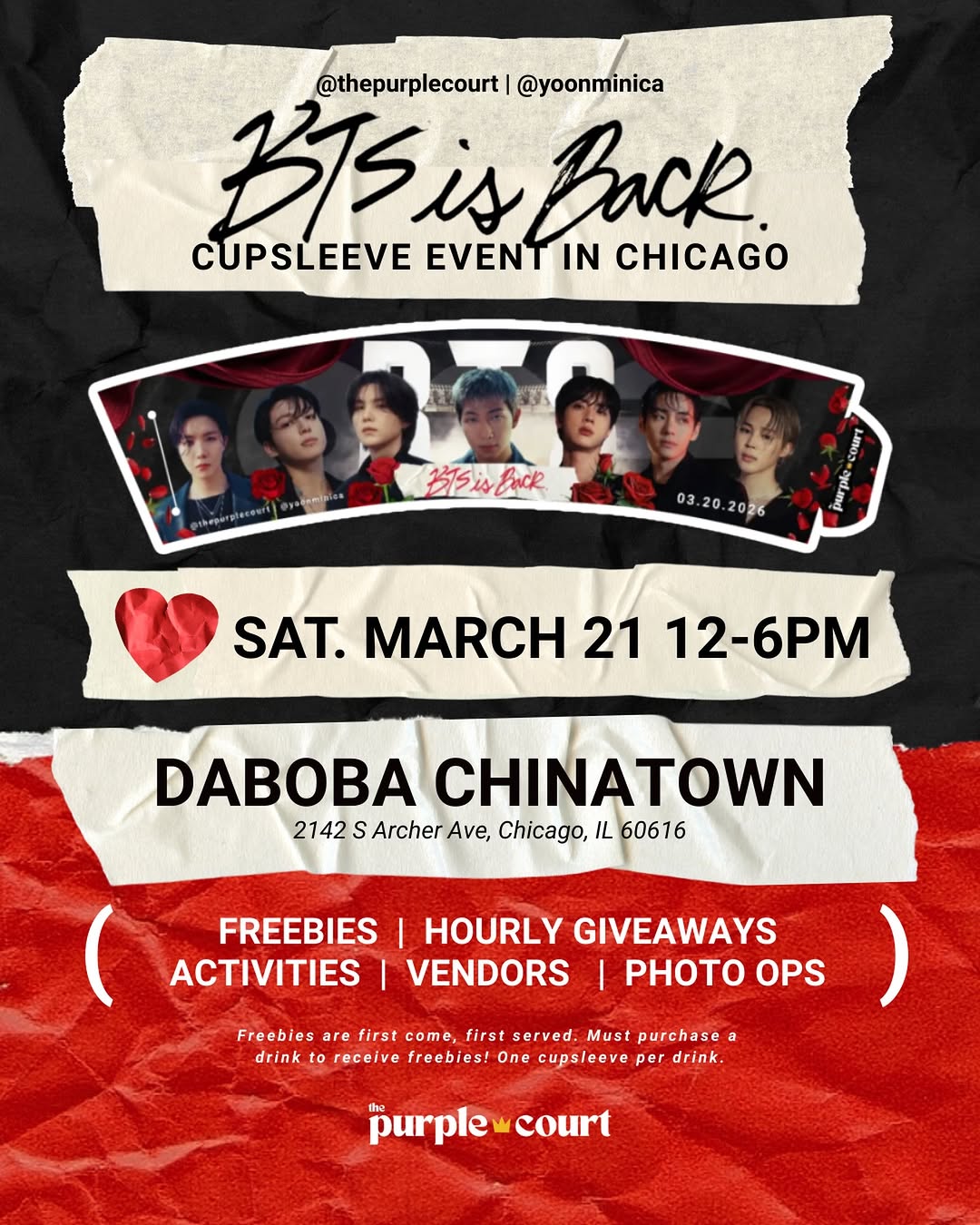 BTS ARIRANG Comeback Cupsleeve Event