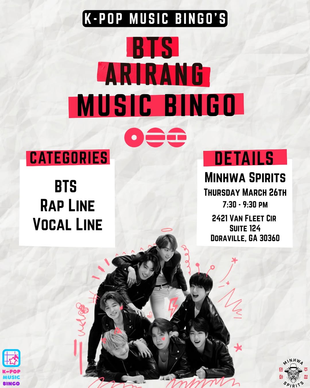 BTS Arirang Music Bingo
