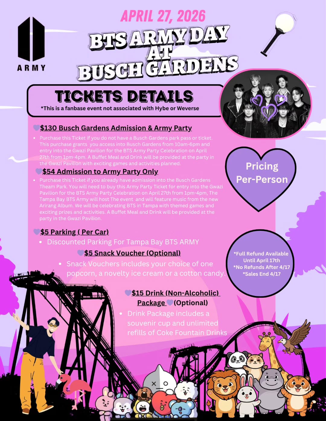BTS Army Day at Busch Gardens