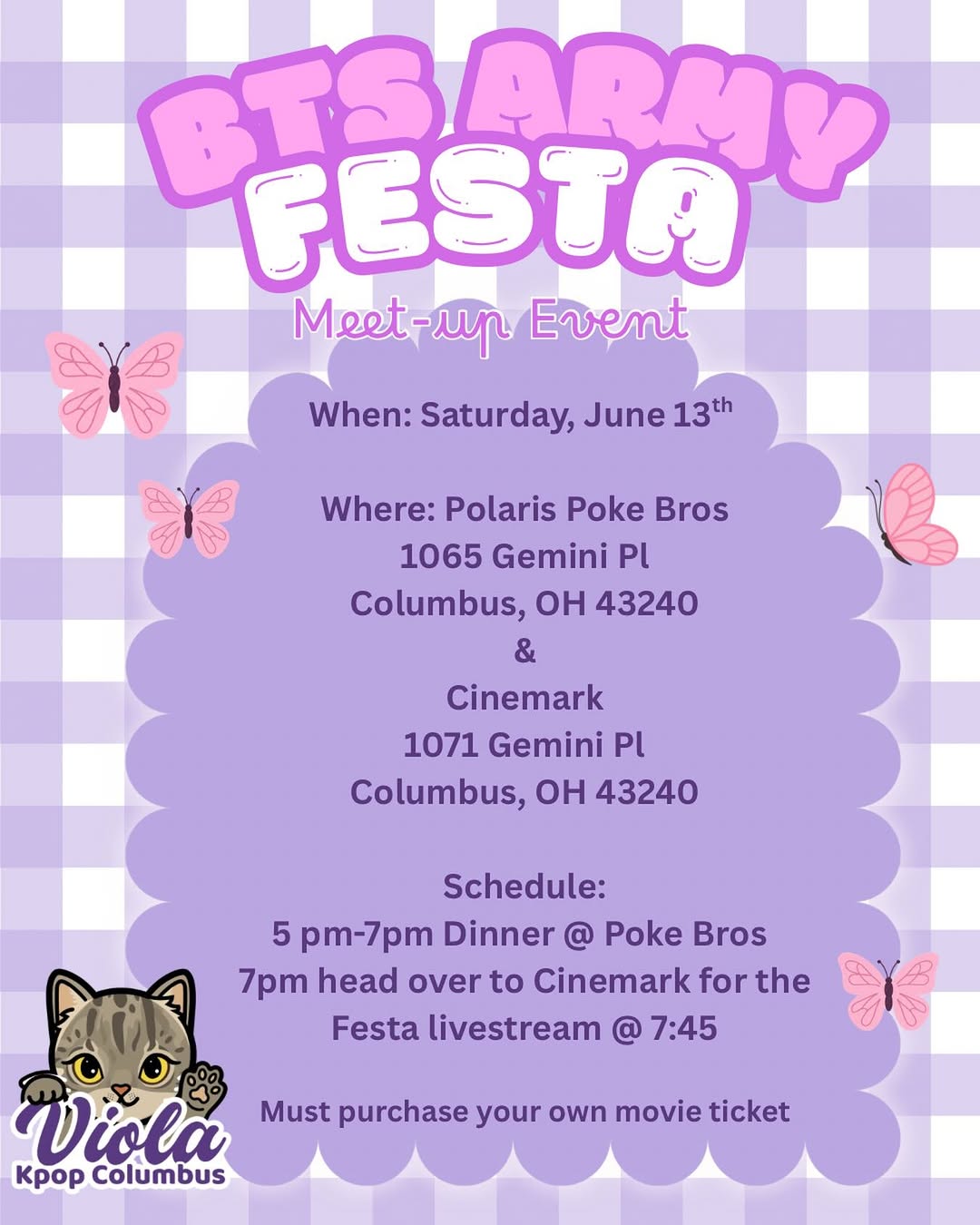 BTS Army Festa Meet-up Event – Columbus, June 13, 2026 | K-Pop Tracker