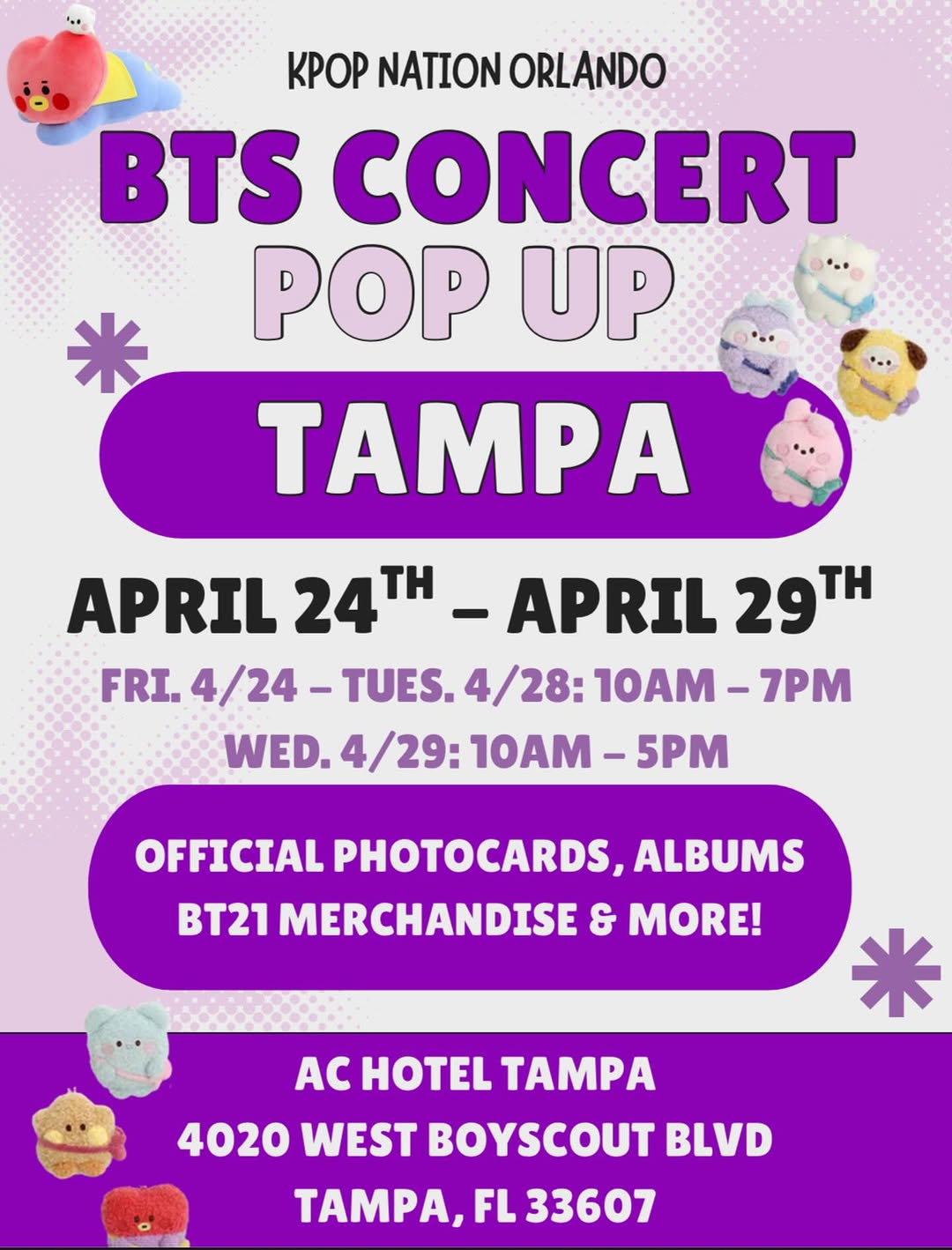 BTS Concert Pop-Up Tampa