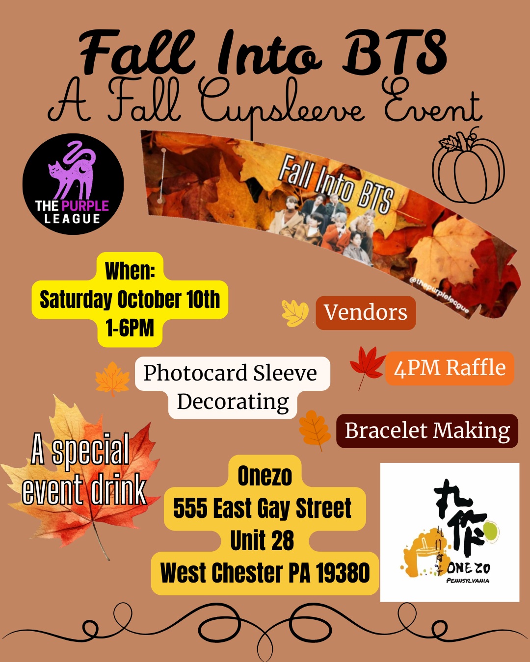 BTS Fall Cupsleeve Event – West Chester, October 10, 2026 | Kpop Tracker