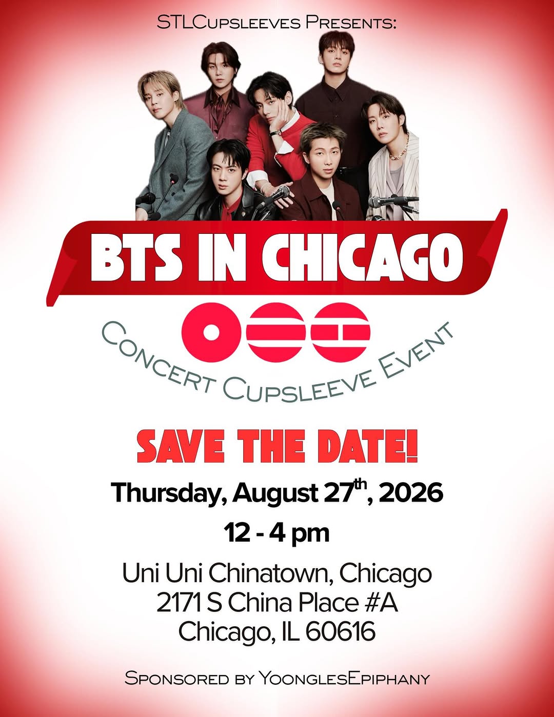 BTS IN CHICAGO CONCERT CUPSLEEVE EVENT