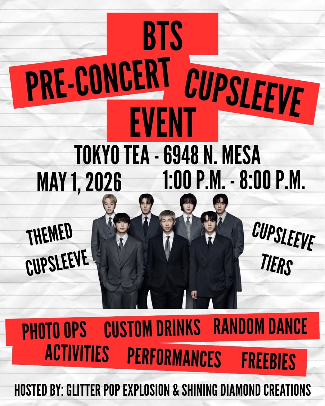 BTS Pre-Concert Cupsleeve Event