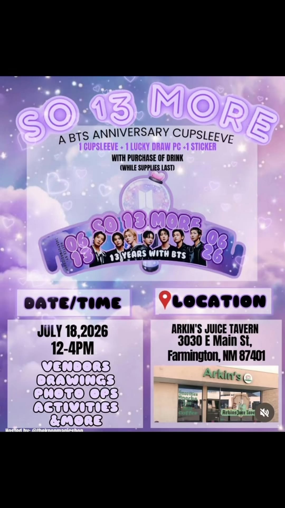 BTS Pre-Concert Cupsleeve Event – El Paso, May 1, 2026 | K-Pop Tracker