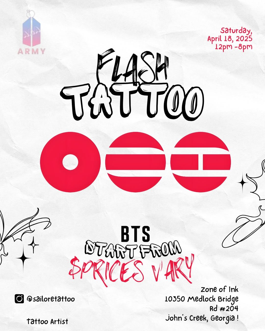 BTS TATTOO FLASH EVENT