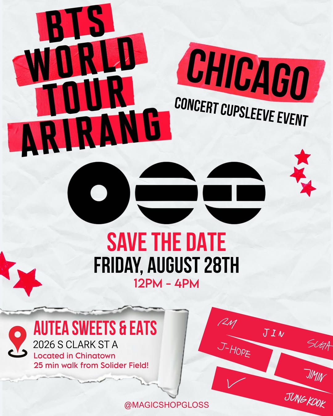 BTS World Tour Chicago Concert Cupsleeve Event