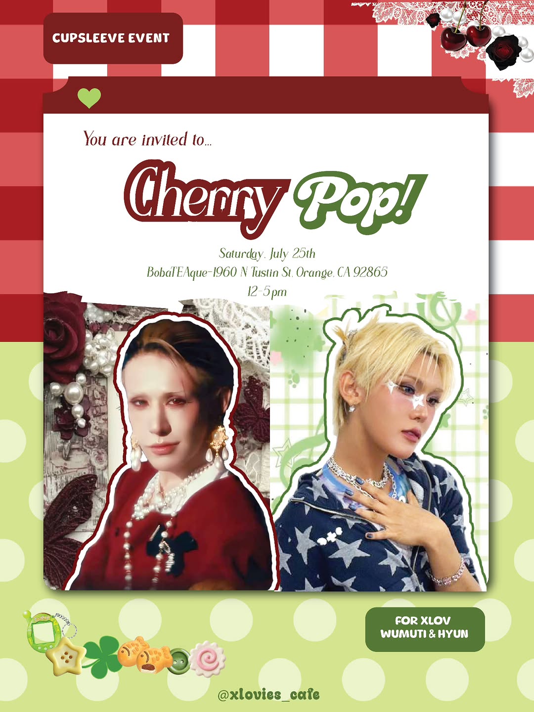 Cherry Pop! XLOV Wumuti & Hyun Birthday Cupsleeve – Orange, July