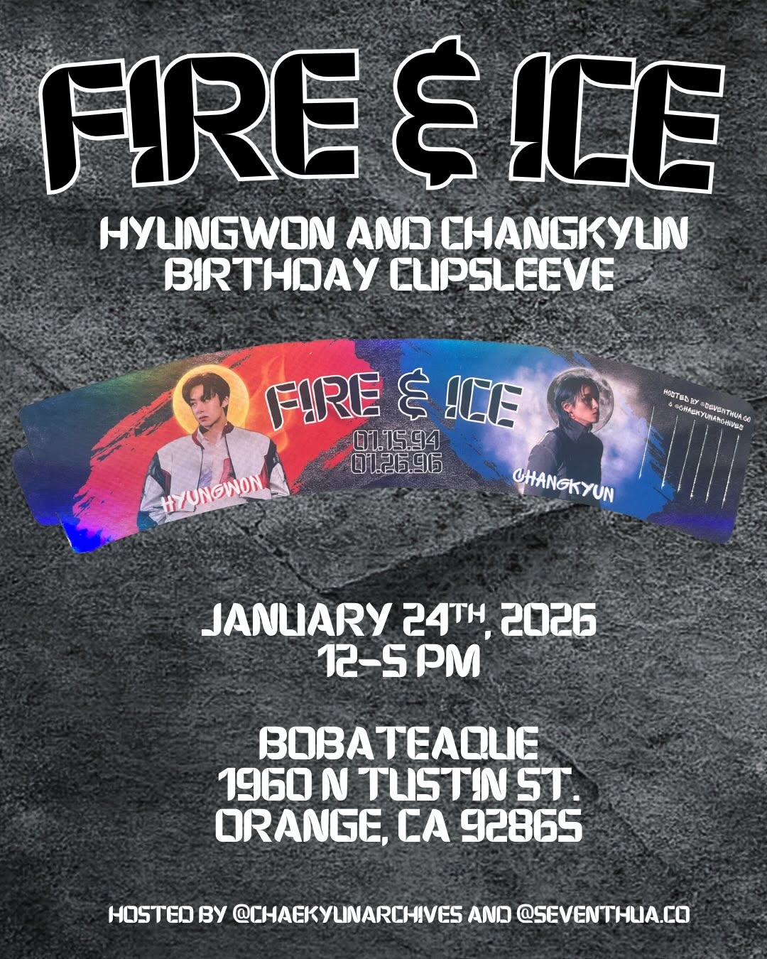 Fire and Ice Hyungwon and Changkyun BDAY Cupsleeve