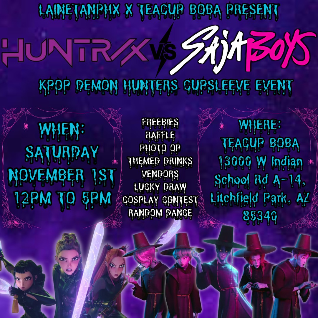 HUNTRX VS SAIJA BOYS KPOP DEMON HUNTERS CUPSLEEVE EVENT