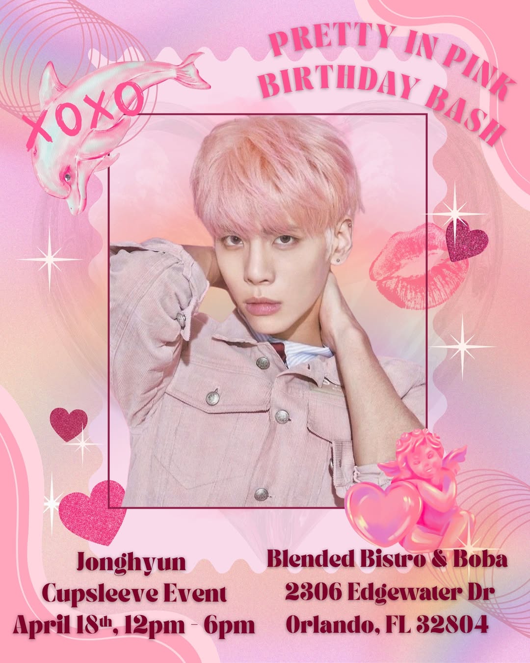 Jonghyun Pretty in Pink Birthday Cupsleeve Event