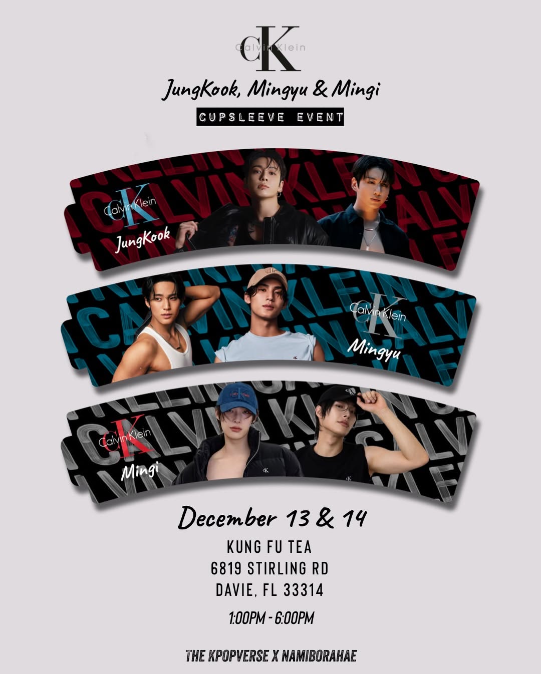 Jungkook, Mingyu & Mingi CK Takeover Cupsleeve