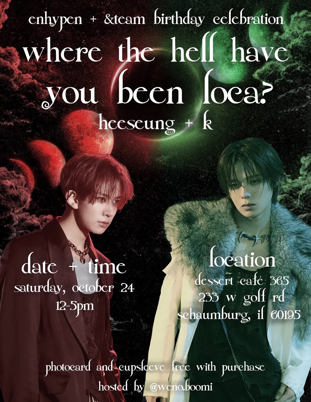 K and Heeseung Birthday Cupsleeve Event – Schaumburg, October 24