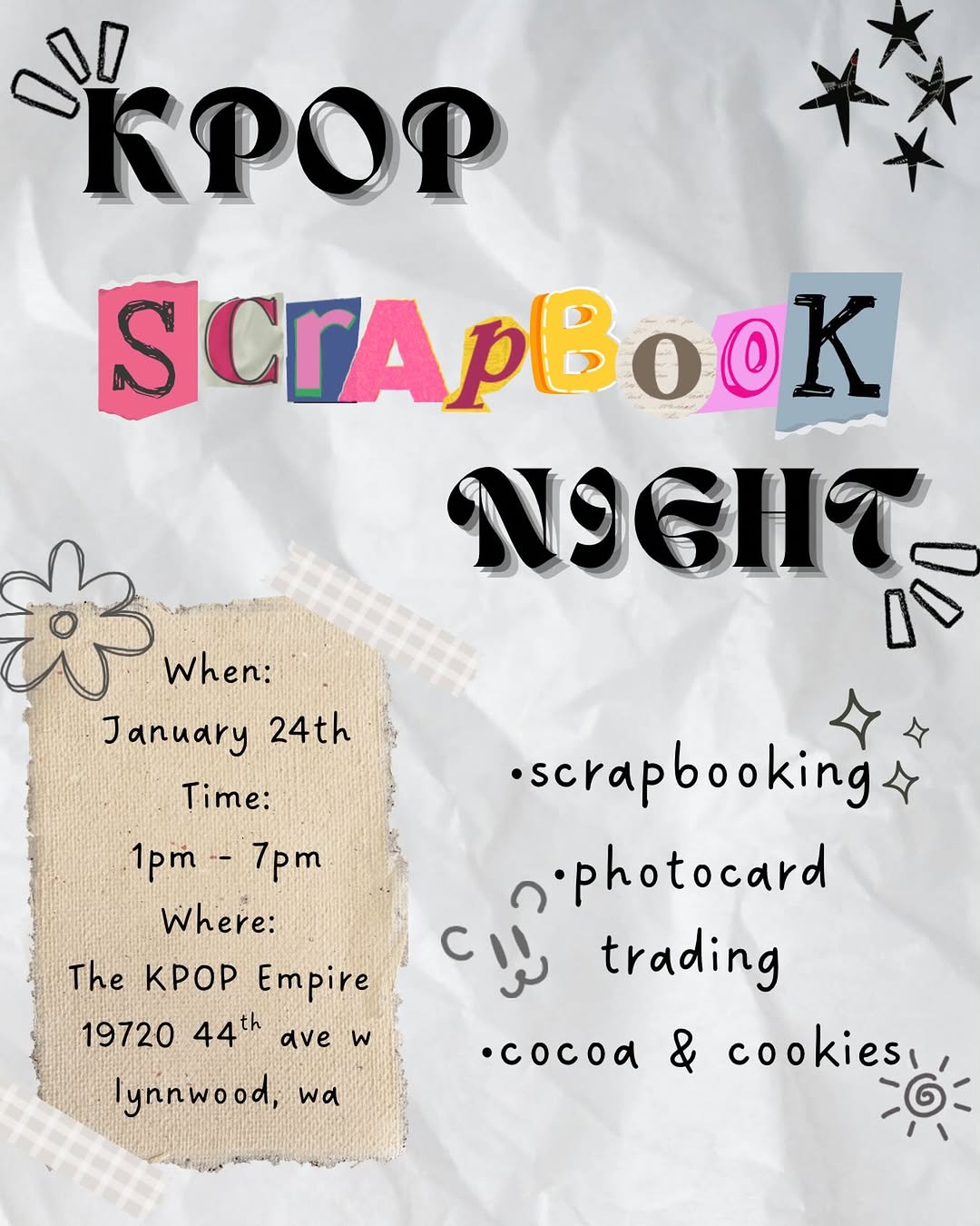 Kpop Scrapbook Night