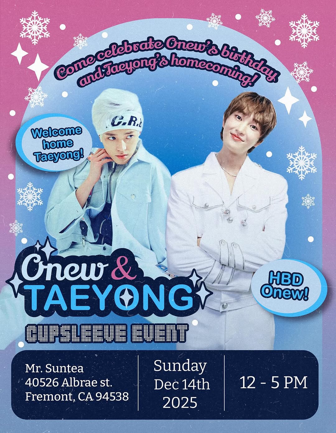 ONEW AND TAEYONG CUPSLEEVE EVENT