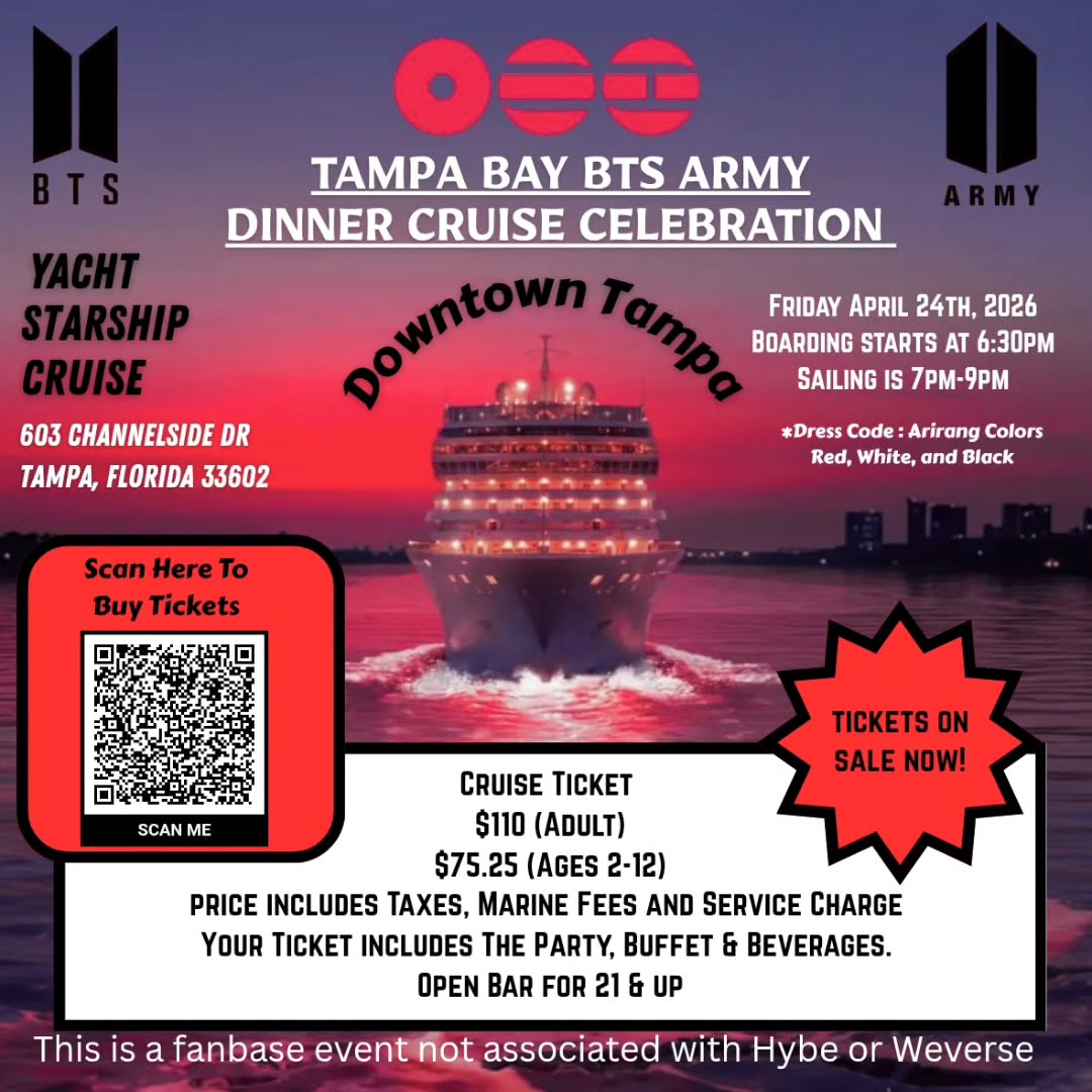 Tampa Bay BTS Army Dinner Cruise Celebration