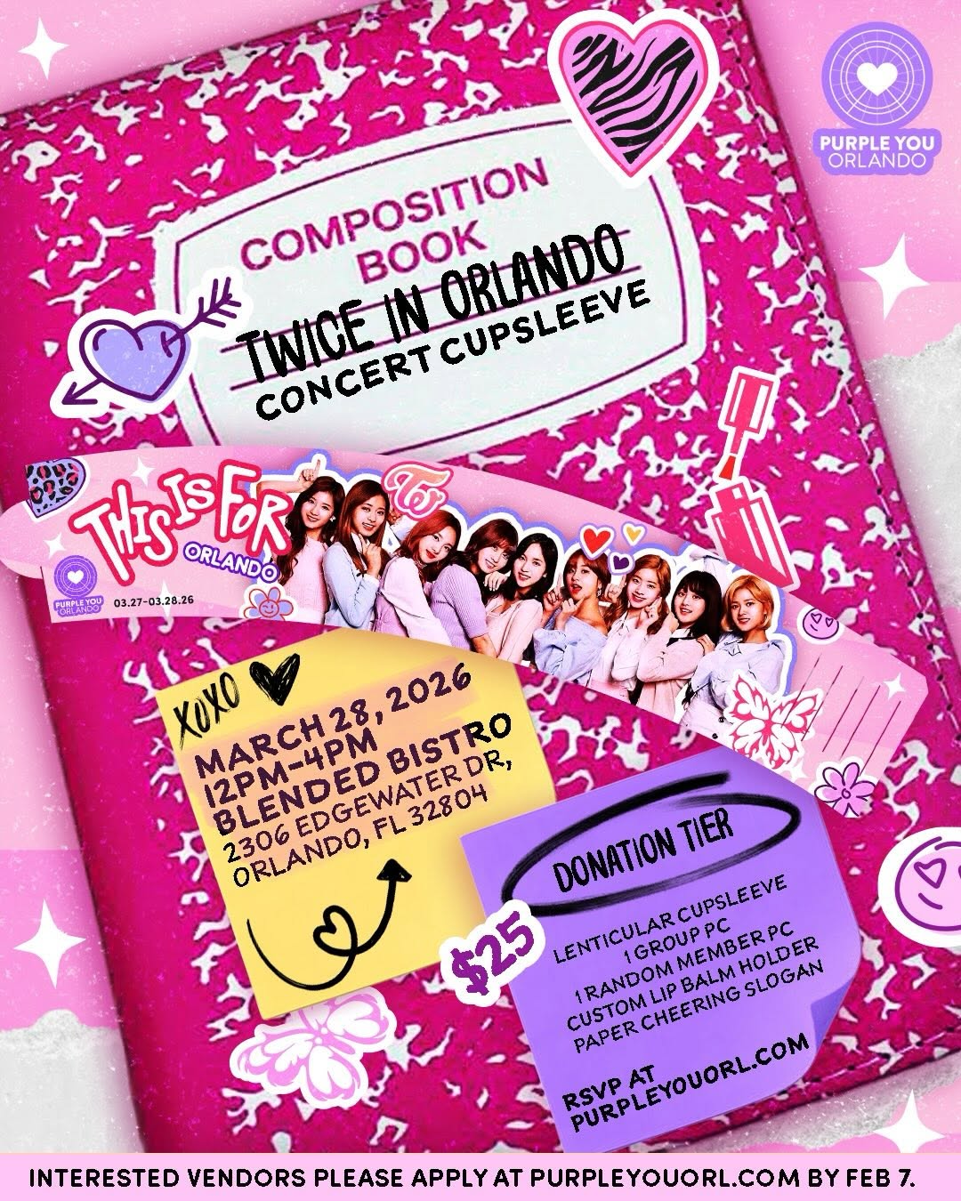 TWICE in Orlando Concert Cupsleeve - Image 2