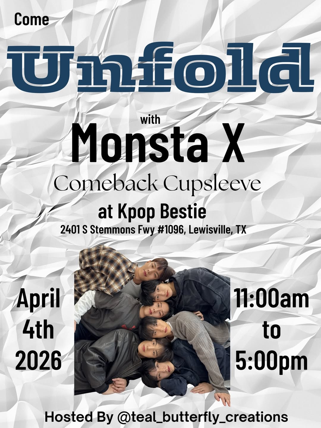 Unfold with Monsta X Comeback Cupsleeve