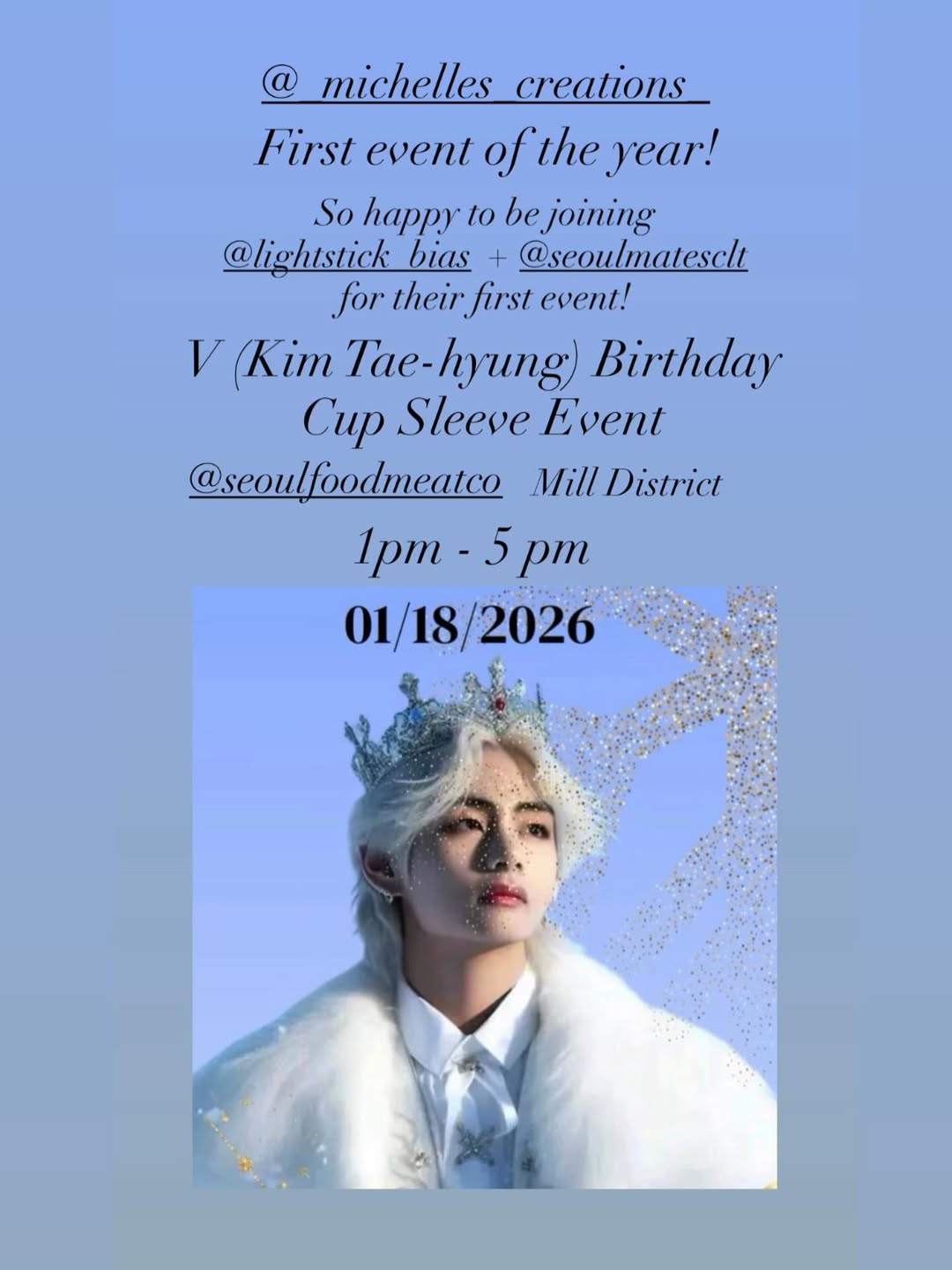 V's birthday Cupsleeve event