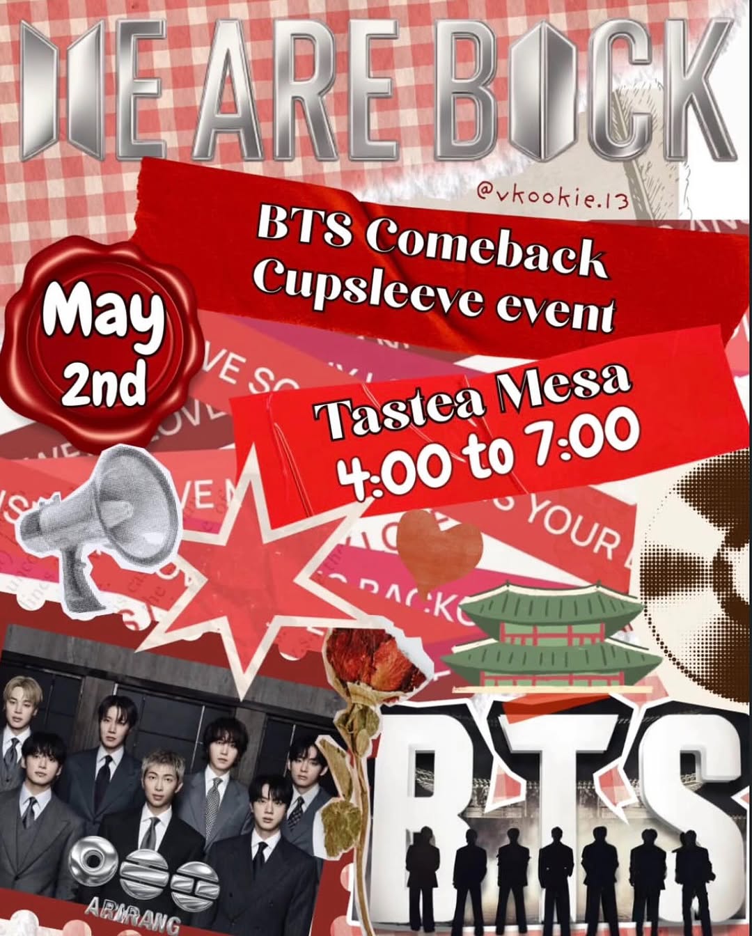 WE ARE BACK BTS COMEBACK CUPSLEEVE EVENT