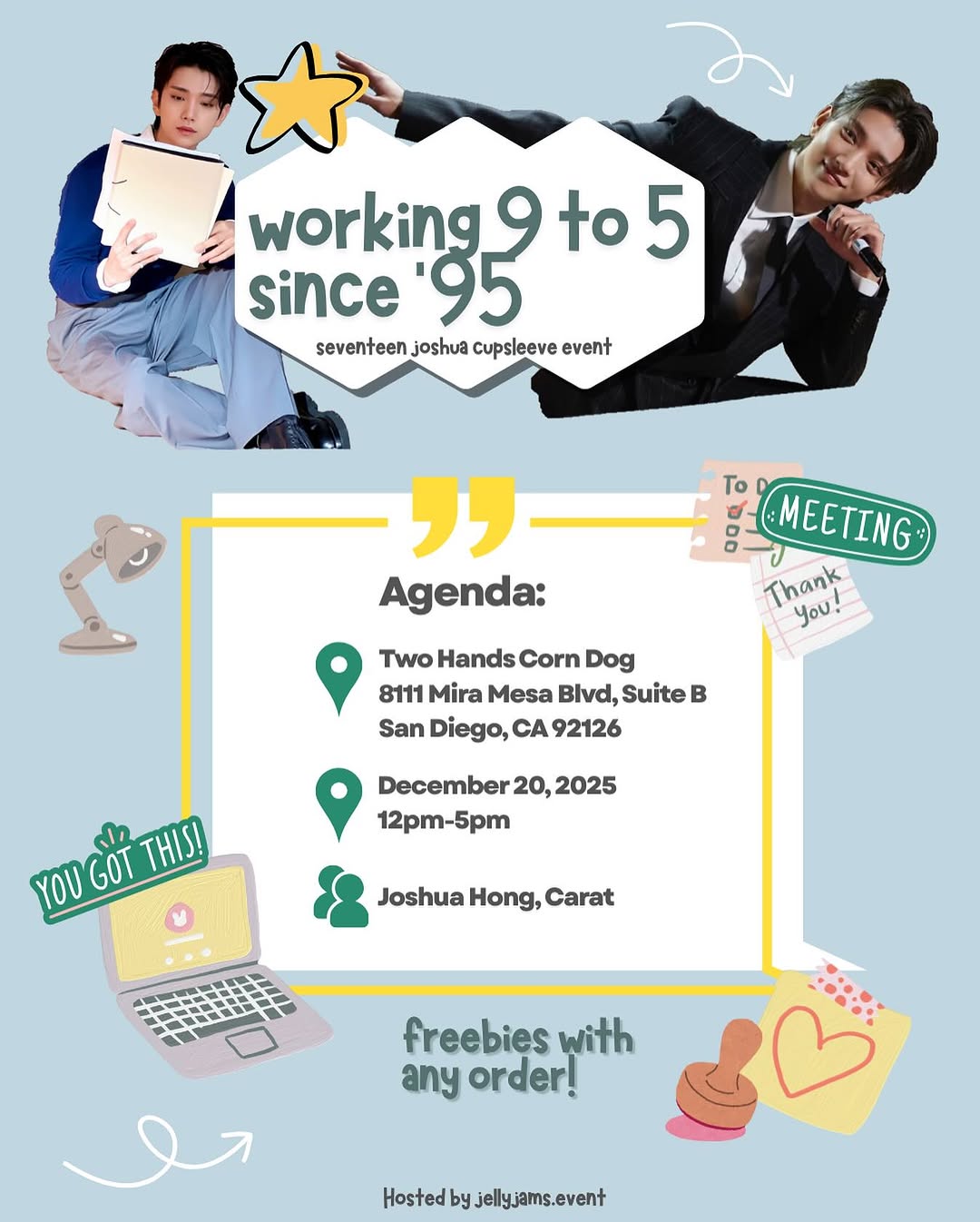 Working 9 to 5 since ‘95 Seventeen Joshua Cupsleeve Event - Image 1