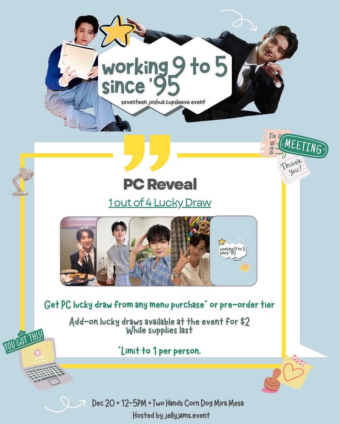 Working 9 to 5 since ‘95 Seventeen Joshua Cupsleeve Event - Image 2